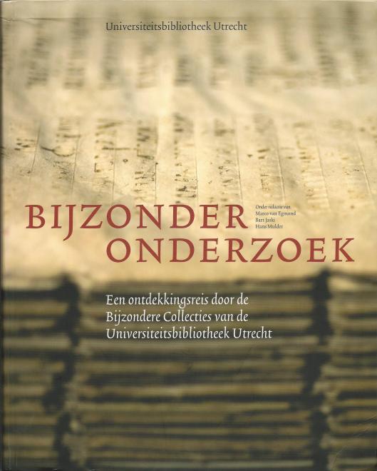 Voorzijde van het boek: 'Bijzonder onderzoek' , Universiteitsbibliotheek Utrecht