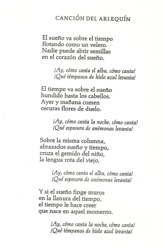 Spaanse tekst van Garcia Lorca