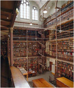 Door Pierre Cuypers ontworpen bibliotheek van het Rijksmuseum welke in oude luister wordt hersteld