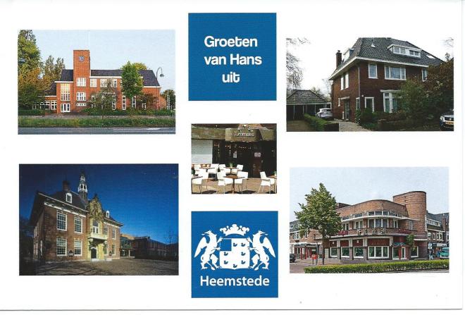 Ansichtkaart met favoriete plekken van Hans Krol in Heemstede
