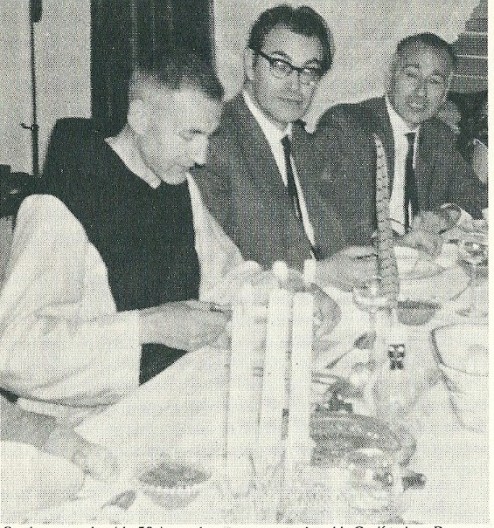 Godfried in 1963 bij een familiedineetje ter gelegenheid van zijn 50ste verjaardag met links van hem Arnold en Rex ter rechterzijde. 