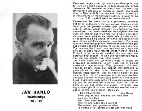Bidprentje Jan Hanlo