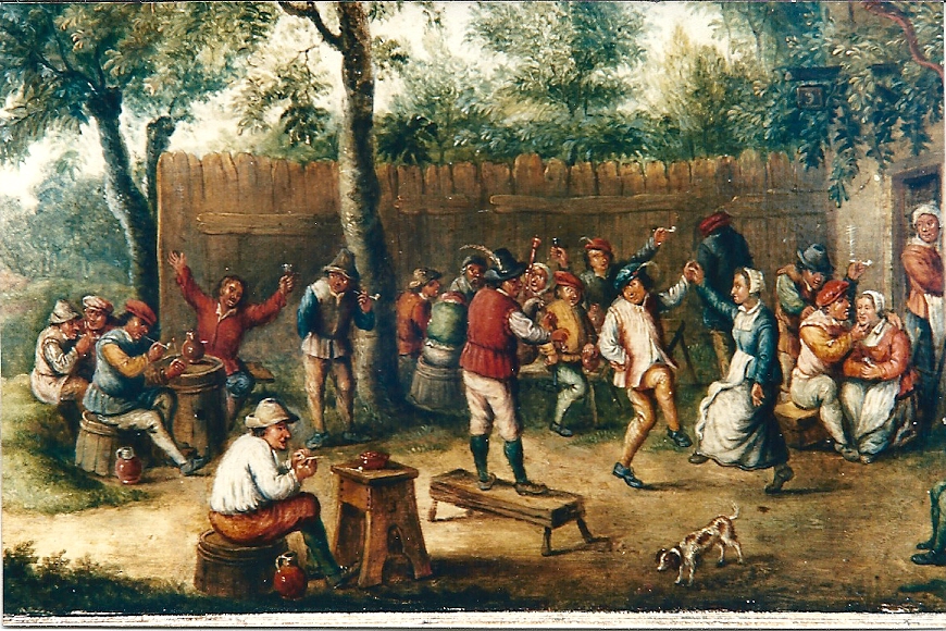 Deatil van schilderij door David Teniers de Oude (1582-1649)