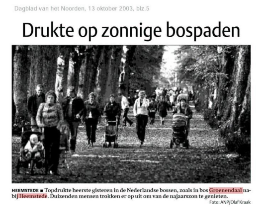 Bericht uit het Dagblad van het Noorden van 13 oktober 2003 (foto Olaf Kraak)