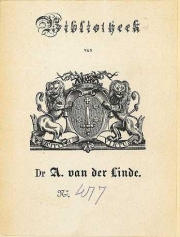 Ex libris schaakcollectie dr.A.van der Linde (Koninklijke Bibliotheek Den Haag)