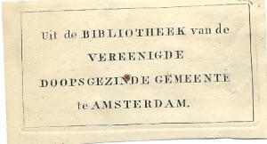 Bibliotheek van de Vereenigde Doopsgezinde Gemeente te Amsterdam