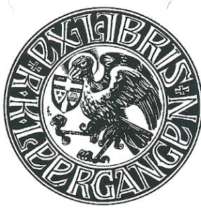 Ex libris R.K.Leergangen Tilburg; ontworpen door F. Mandos, 1939