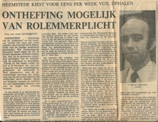 Artikel over rolemmer uit het Haarlems Dagblad van 1 februari 1980