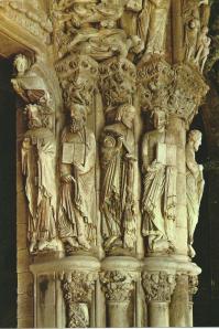 Groep apostelen in de kathedraal van Santiago de Compostela, Spanje