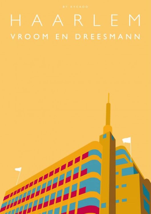 Het V&Dgebouw Haarlem als grafisch kunstwerkje